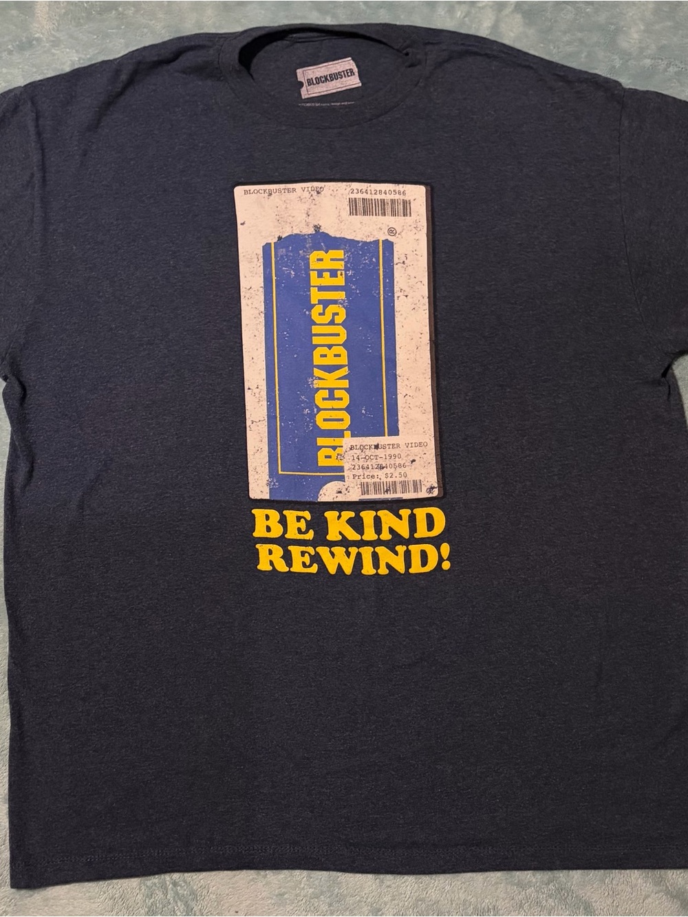 Blockbuster Y2K Retro 90s Funny “Be Kind Rewind!” VHS Rental Tape Case (Blue XL)
